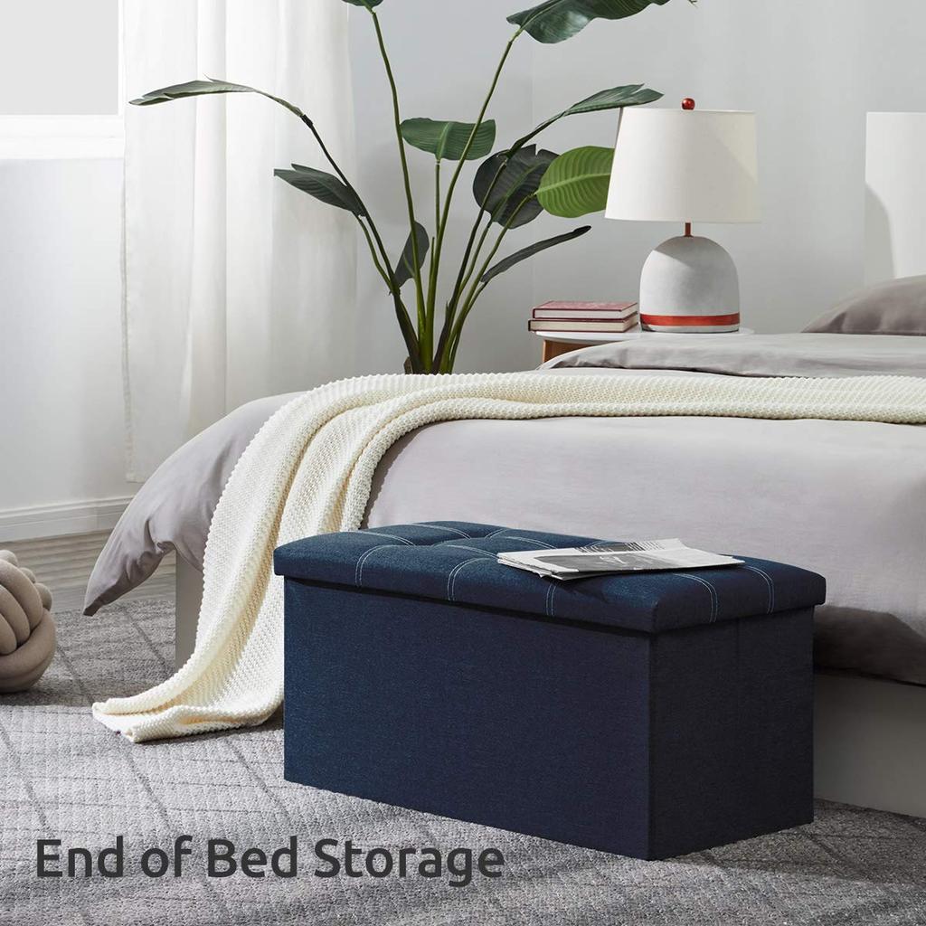 YOUDENOVA Folding Storage with Ottoman and Suitable for Living and Made of 160kg Weight Capacity Stool, Two-Seater, Storage, Footrest, Rooms,