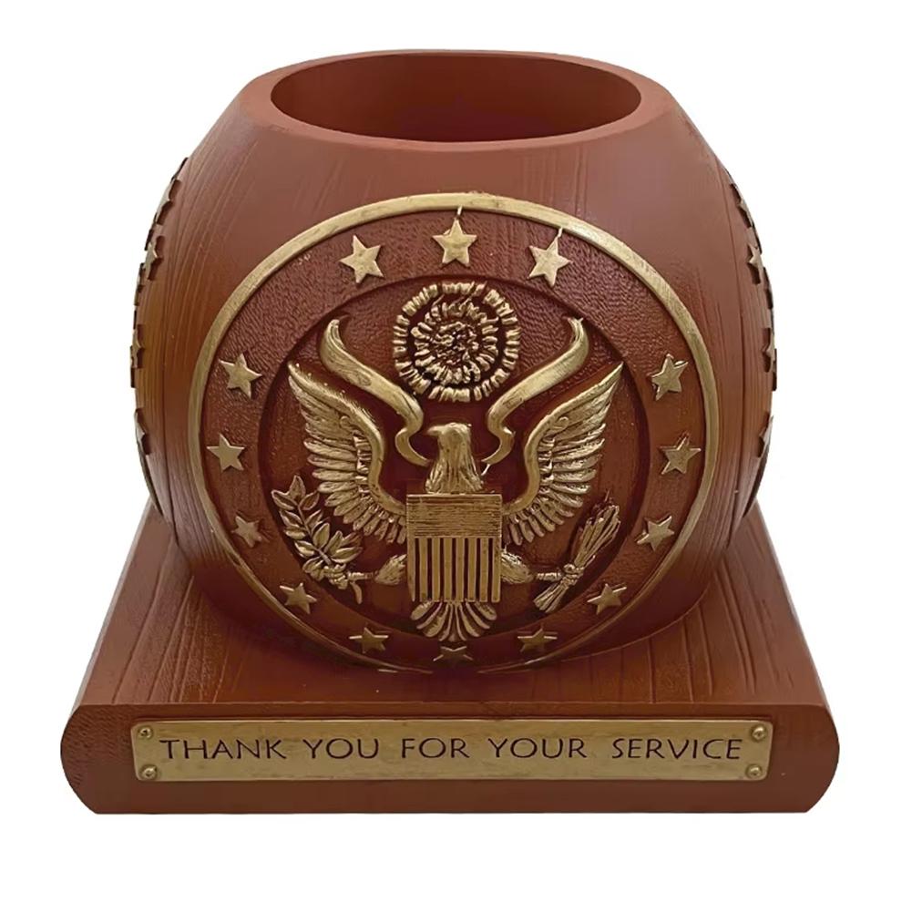 

Pen Holder Organiser Large Capacity Resin Pencil Holder Multi-Function Metal Utensil Holder Patriotic for Independence Day Gifts