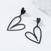 Fashionable Black Heart Dangle Earrings Retro Style Jewelry Ear Accessories Jewelry for Music Festivals and Party Looks