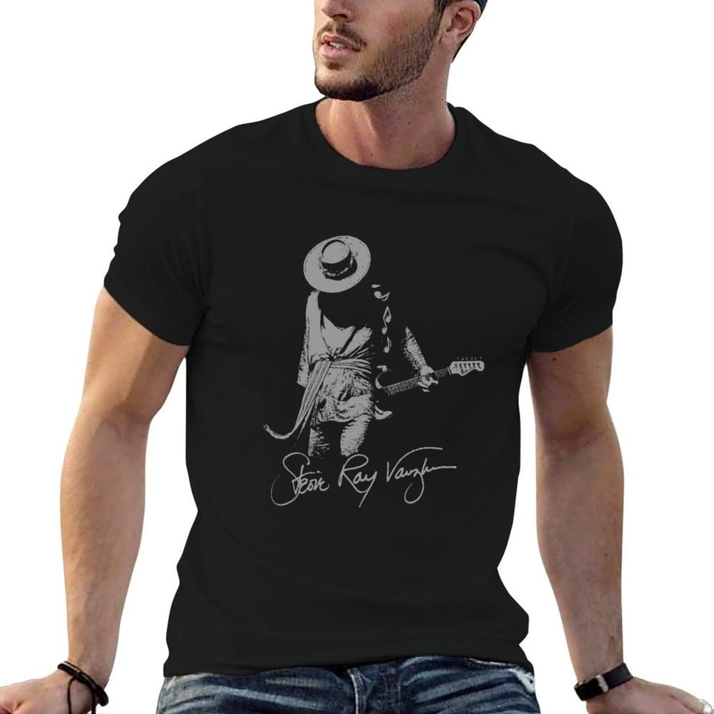 Guitarist Blues Unisex Vaughan 70s Tshirt Classic Print Short Sleeve Shirt