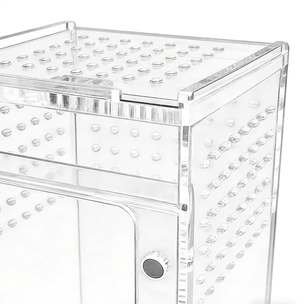 Jumping Spider Enclosure Clear Acrylic Reptiles Box with Vent Hole and Sliding Lid Spider Cage for Turtle Tortoise Snake Gecko