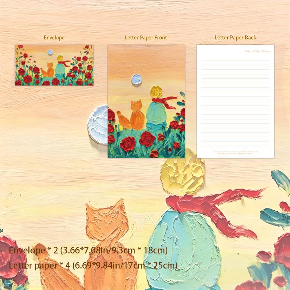 Time Planet series hot stamping envelope letterhead, oil painting prince envelope letterhead, student love letter letterhead жёлтый