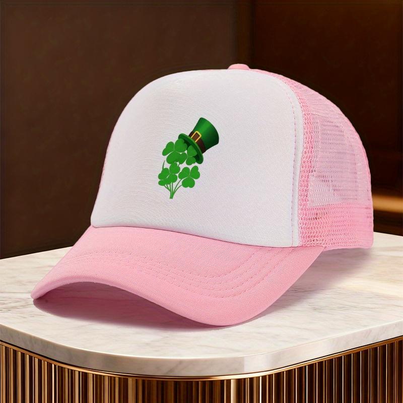 Irish Shamrock Leprechaun Hat Trucker Hat Mesh Adjustable Unisex Casual Baseball Cap for St Patrick Day