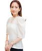 Yours Power Shoulder Top BFXU1800 Small White Waist-Shaping Women's
