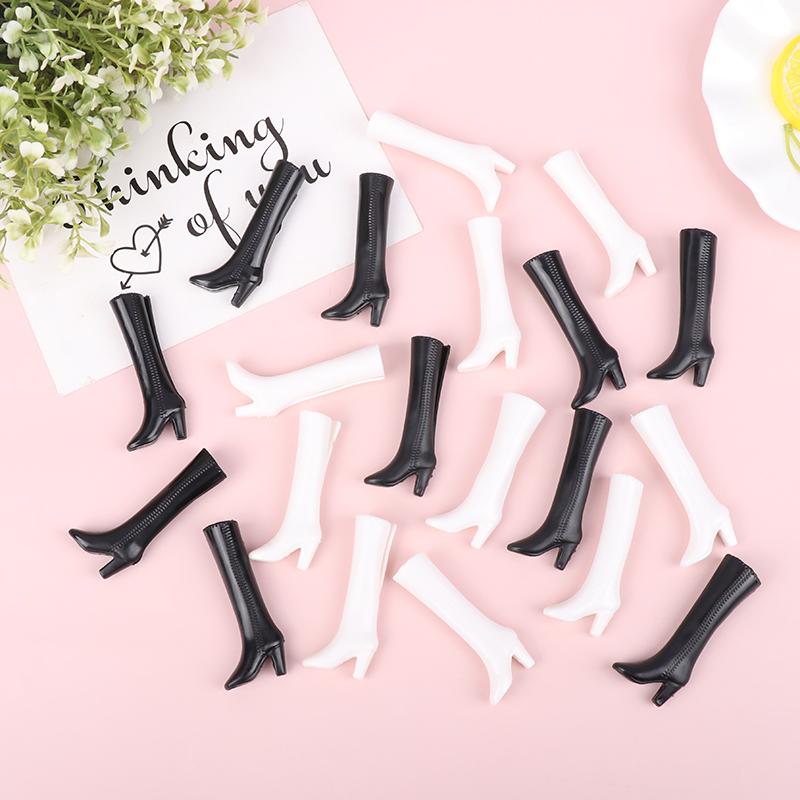 5 Perechi Pantofi Păpușă Cizme Alb Negru Accesorii Decor Păpușă Jucării DIY pentru Copii Potrivite Pentru Păpuși de 30 cm Păpuși 1/6