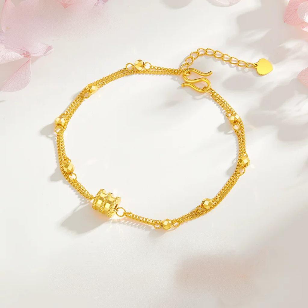 

Shajin Jewelry Двухслойный ослепительный браслет на талию - Женская элегантная легкая роскошь с акцентами из бусин на удачу