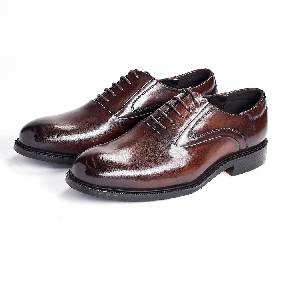 

Fashion Men s Business Formal Leather Shoes Brown Low-Top Autumn Wedding Oxford Pointed Office Fashion Colorful Shoes 2025 46 коричневый