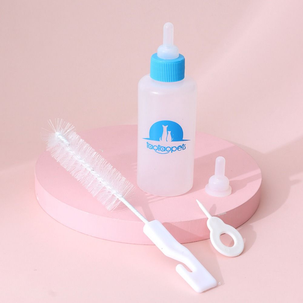 4pcs/set Bite Resistant Pet Milk Bottle Kits 60ml Cat Nipple Bottle  For Hamster Puppy Rabbits