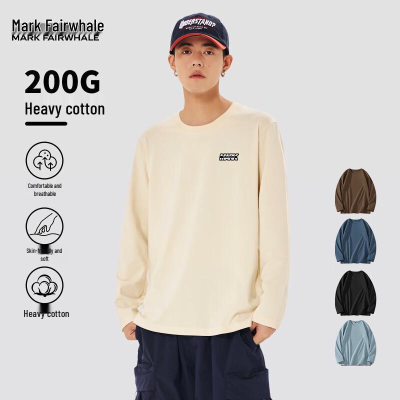 

Mark Fairwhale Men s Loose Fit Heavy Cotton Long-Sleeve T-Shirt M