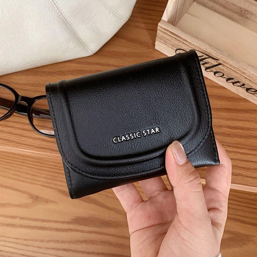 Solid Color Short Wallet Multi Card Student Purse Card Holder Women's Wallet Gift