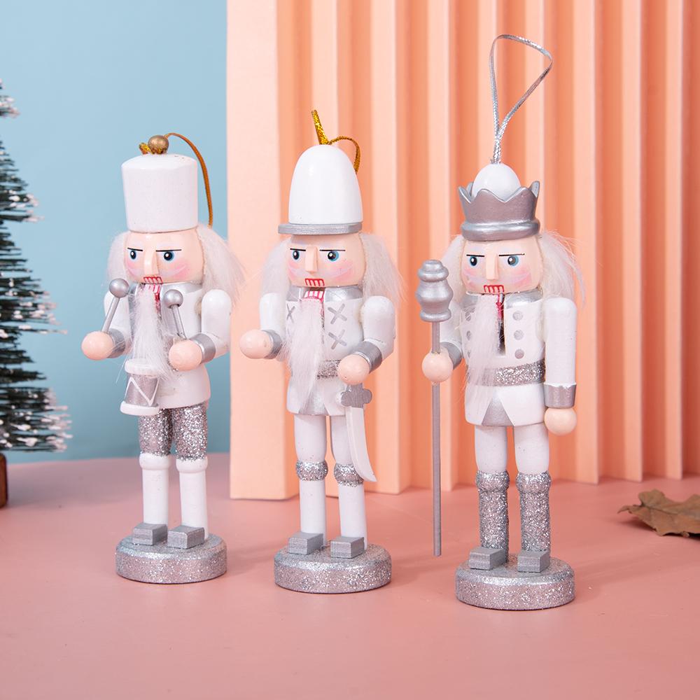 White & Silver Nutcracker Ornament Set