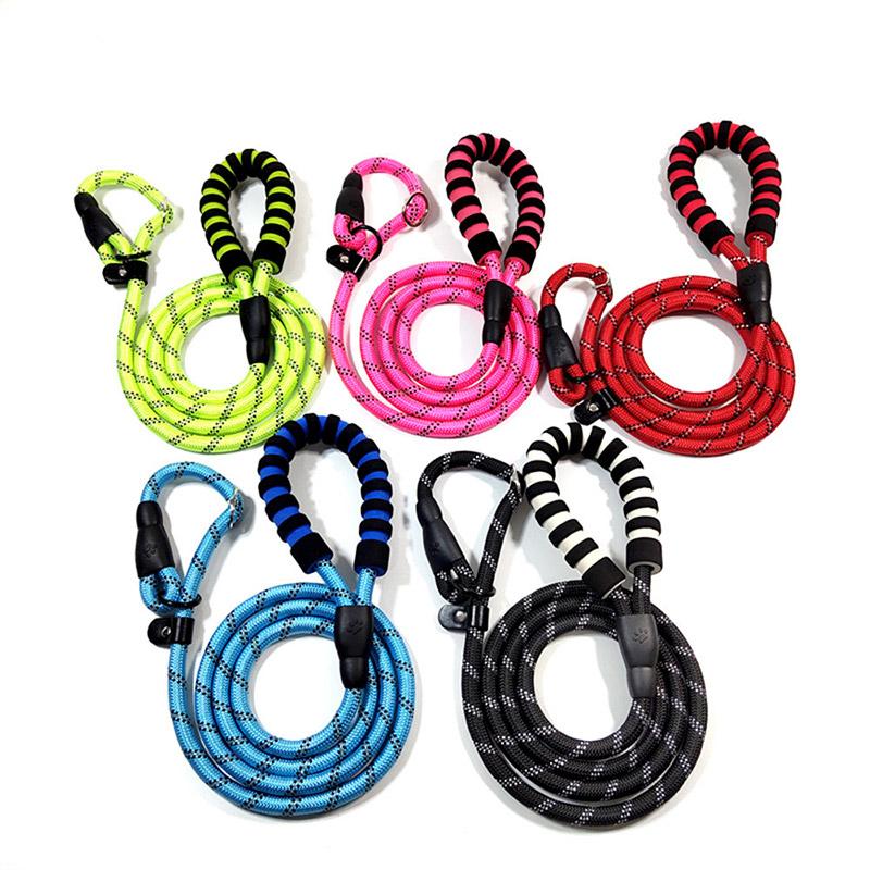Satın alın 1PC Reflective Dog Leash Harness Leash With Handle Padded Pet Leash Long Rope Nylon