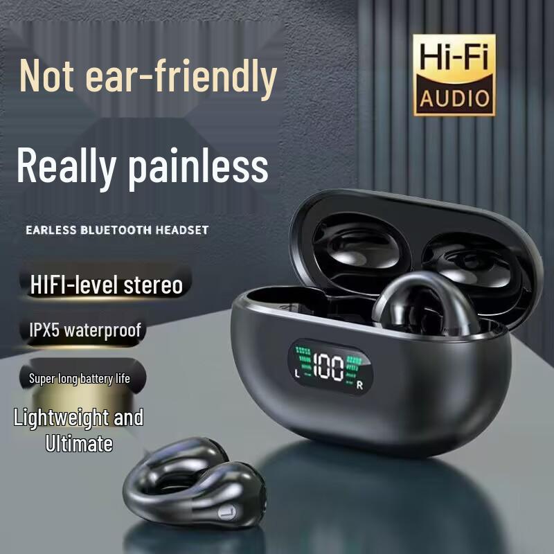 

x22 Wireless Bluetooth Clip-On Headphones: High Sound Quality, Long Battery Life, In-Ear Design with Noise Reduction. Skin Color