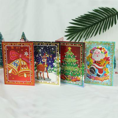 1 Set Diamond Painting Greeting Card Exquisite DIY Diamond Painting Christmas Cards for Home Festive