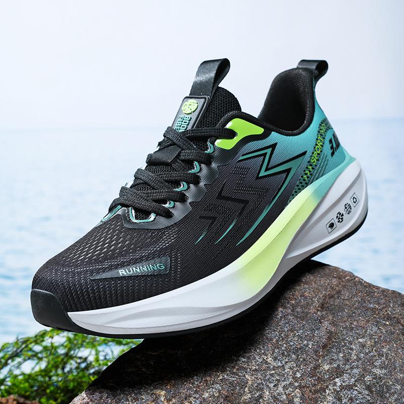 Mens Running Shoes  New Mesh Breathe Lightweight Cushioning Thick Sole Marathon Sneakers Fashion Multi-Color Casual Sneakers