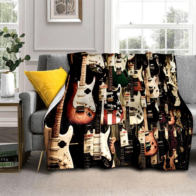 29 Stil Neu Fender Retro Gitarre Instrumente Musik Logo Decke, Weiche Überwurfdecke für Zuhause Schlafzimmer Bett Sofa Reise Picknickdecke