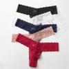 Ladies' Sexy Thong Lace Lingerie Pure Cotton Crotch Low Briefs Waisted Underwear Panties