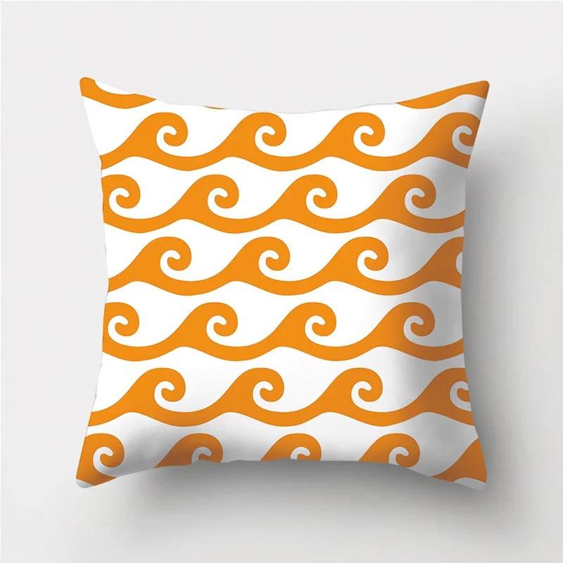 Orange Warm Color Irregular Pattern Series Pillowcases Geometric Striped Pillowcases Sofa Car Sofa Living Room Decoration