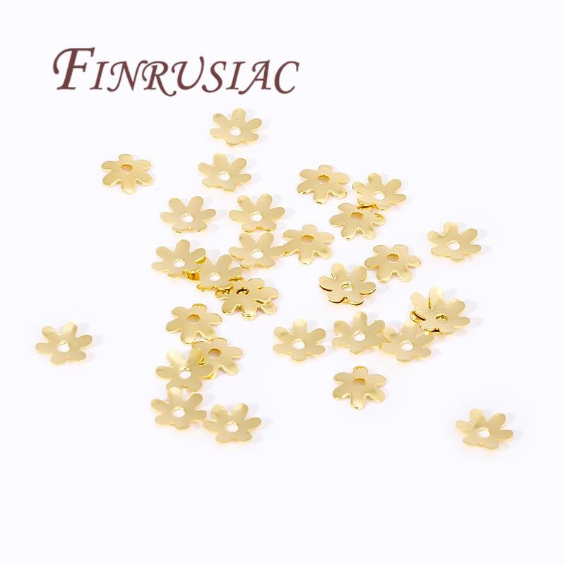 18K/14K Gold Plated Beads Cap For Jewelry Flower Bead Caps Jewelry Making Supplies Spacer Beads DIY Bracelets Accessories