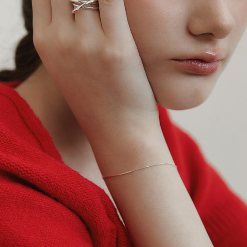 TATIANA (925 Silver) Glazed Snake Chain Bracelet BR2193