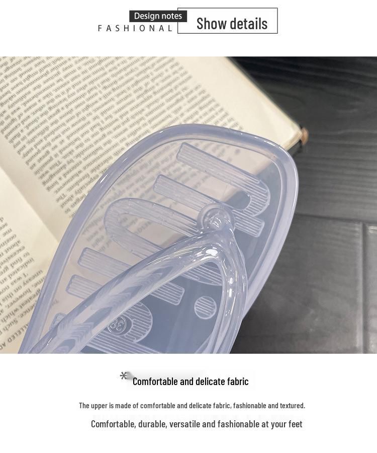 Korean Style Transparent Jelly Flip-Flops for Women - Summer Crystal Beach Slippers