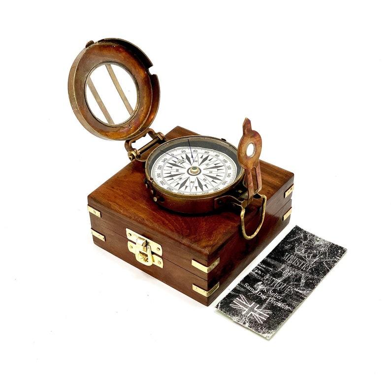 Soldiers Military Thumb Compass Vintage Brass WW2 1940 Navigation World War II Design Military Compass