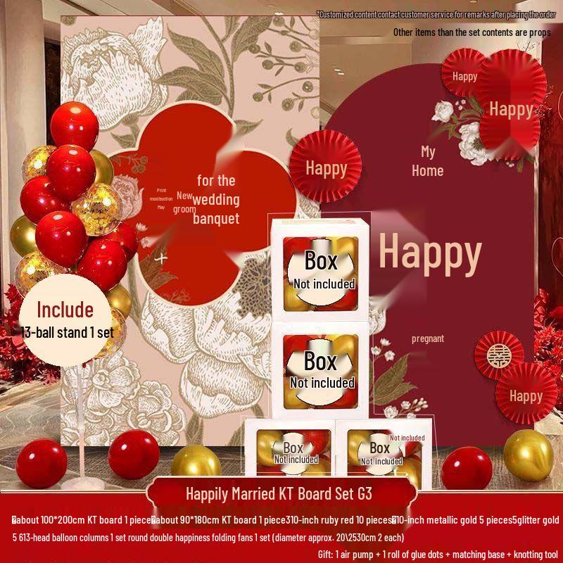 Wedding Engagement Photo Area Decoration Set: Balloon Kit & Welcome Board for Background Wall