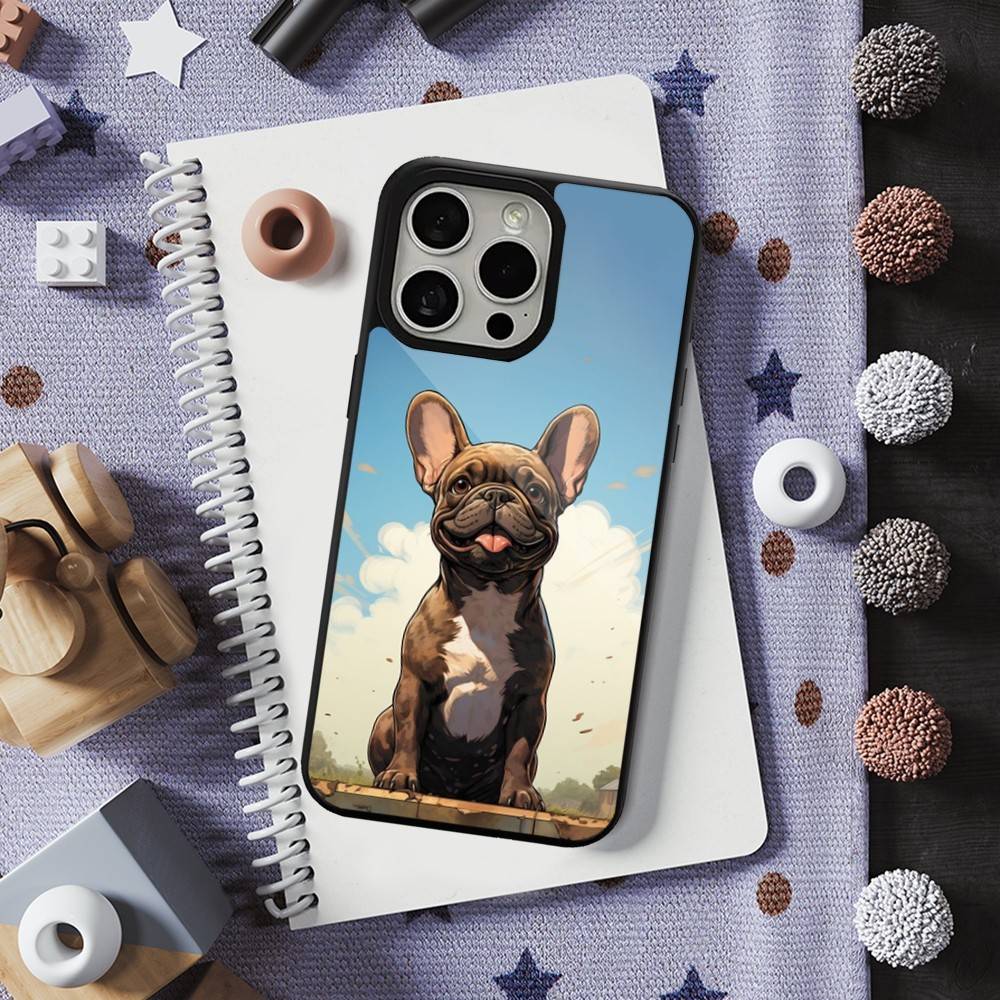 

French Art Bulldog Dog Case For iPhone Mini,13,Max,17,14,Plus,12,11,15,Pro,16,For Magsafe,Magnetic Wireless Charging iPhone15PRO