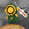 Keychain Small Fan Cartoon Astronaut Design Quiet Operation Built-in Ice Cooling Module USB Rechargeable Portable Fan with Lanyard