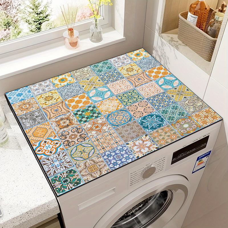 Vintage Carpet Tile Mat Washing Machine Absorbent Mat Refrigerator Dustproof Mat Non-Slip Foot Mat