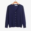 Dames effen lichtgewicht casual gebreid shirt V-hals lange mouwen slank ademend gebreid vest lente herfst mode eenvoudige losse zachte plus jas voor dames