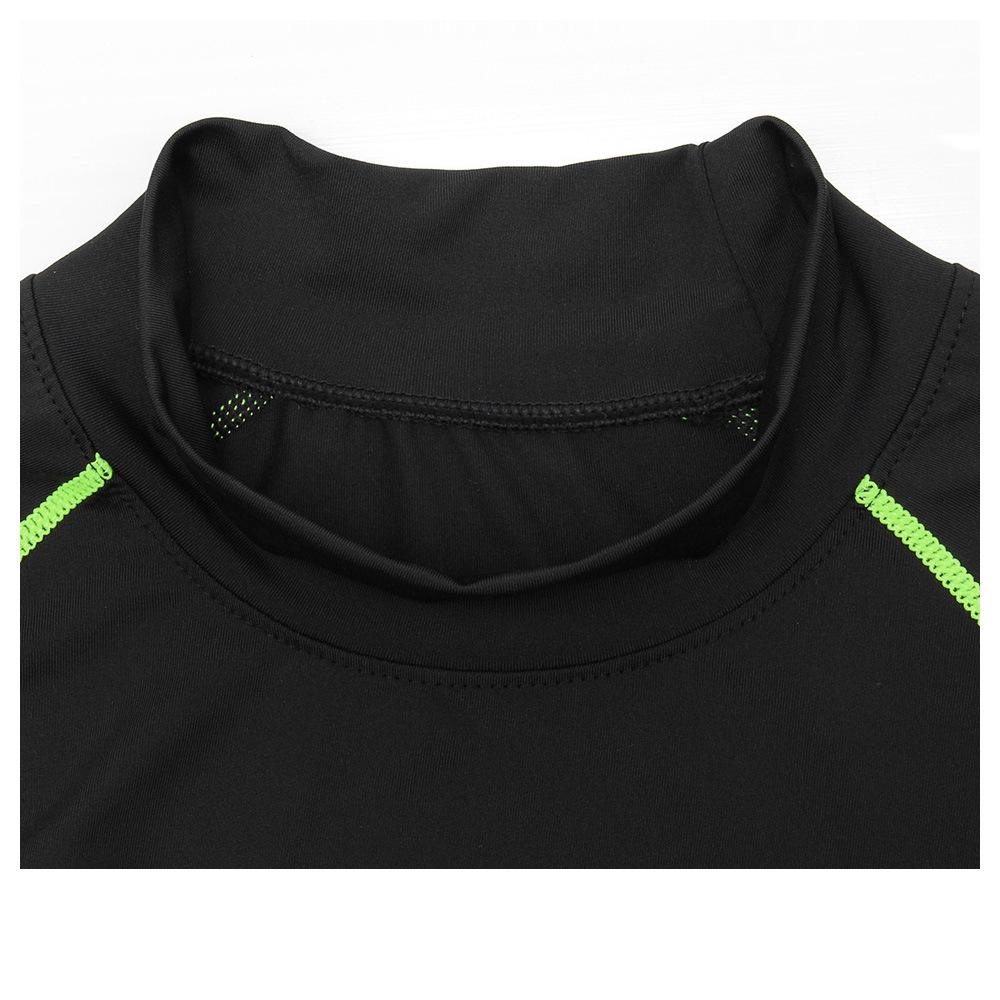Men's Quick-Dry High Neck Long Sleeve Gym Shirt