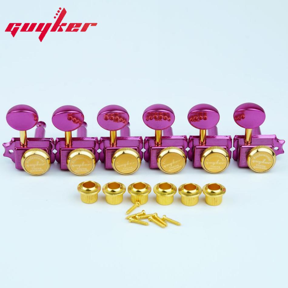 Guyker Vintage Style Locking Tuning Machines 6R Set For Right-Handed Guitar - Dopamine Color St Tl
