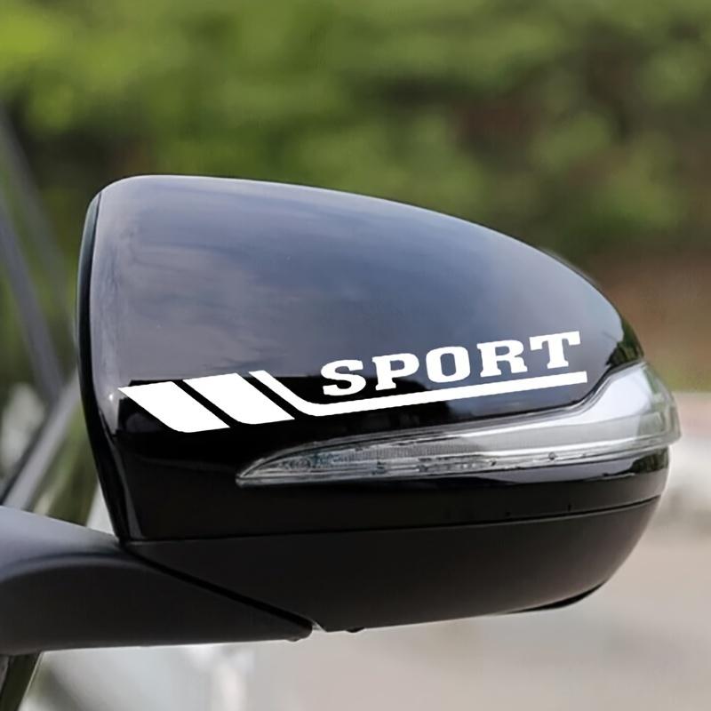 2 SZT./ZESTAW Dekoracja Samochodu Naklejka „SPORT” - Czarny Wzór z Paskami, Opcje 20cm/40cm do Poprawy Wyglądu Samochodu