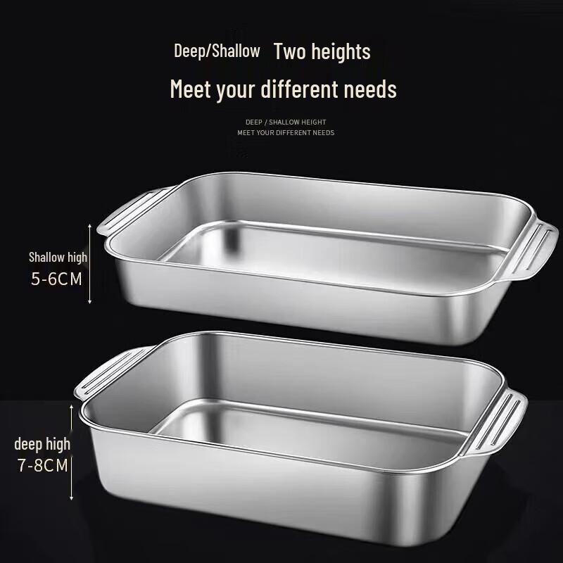 Stainless Steel Rectangular Roasting & Serving Tray