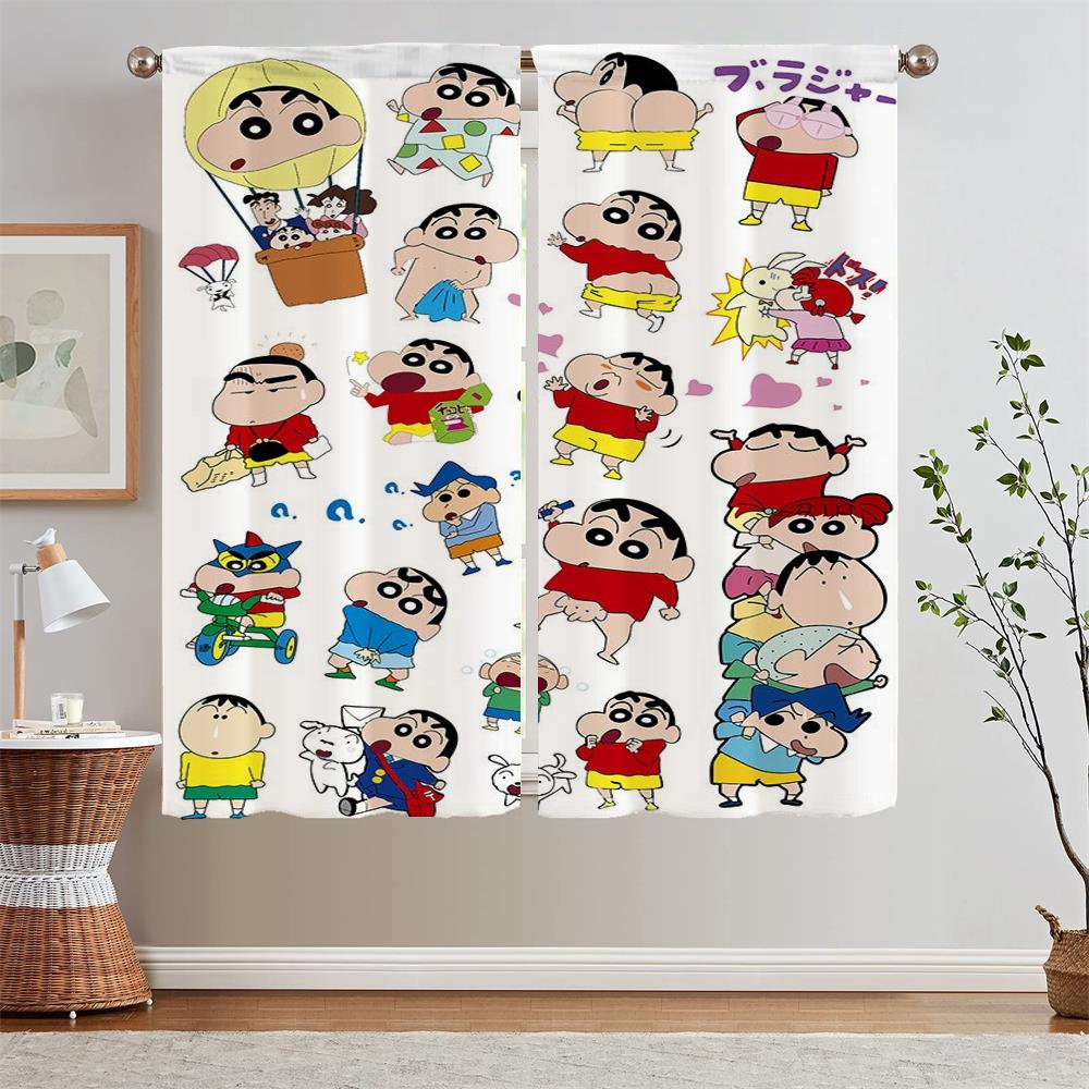 Draperi Vardagsrum Shin Chan Gardiner Barnrum Sovrum Mörkläggningsgardiner för Fönster Tyll i Kök Rumsavdelare Persienn