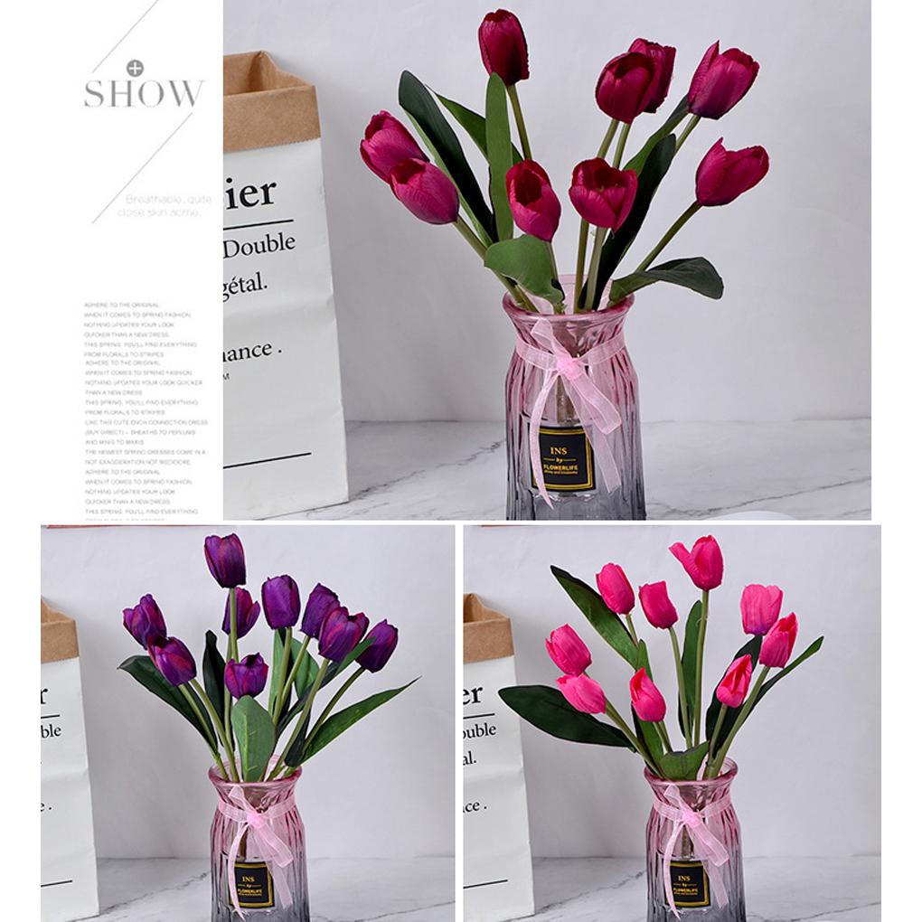 2pcs Artificial Flowers Tulips Real Touch Hand Faux Flower for Wedding Decoration Party Arrangements Garden Decor