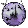 Waterproof Outdoor Branch Decoration Retro Halloween Pendant, Ghost/Bat/Spider Web/Pumpkin Head Print, Dark Theme Holiday Decor Vintage Acrylic