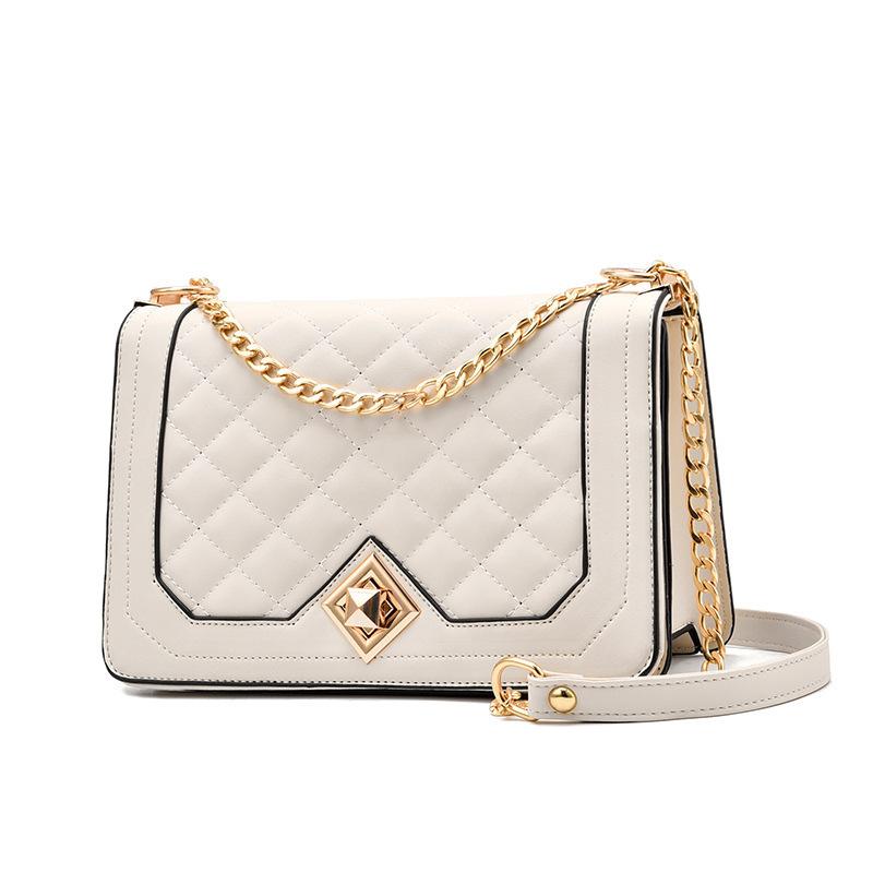 Diamond Chain Bag Fashion Women's Bag PU Soft Leather Small Square Bag Ladies Shoulder Messenger Bag