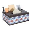 Artificial Leather Multi-functional Tissue Box Anti-moisture 4 Grid Tissue Storage Box Rectangular Tissue Paper Dispenser