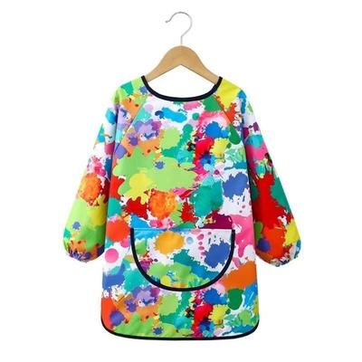 New Polyester Kids Painting Apron Long Sleeved Cosplay Costume Cooking Apron Waterproof Baking Bibs