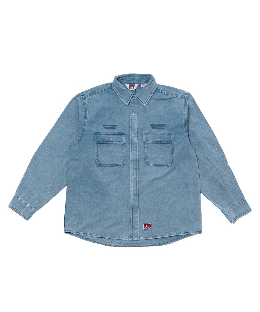 BEN DAVIS White Label Bleach Twill Shirt Charcoal