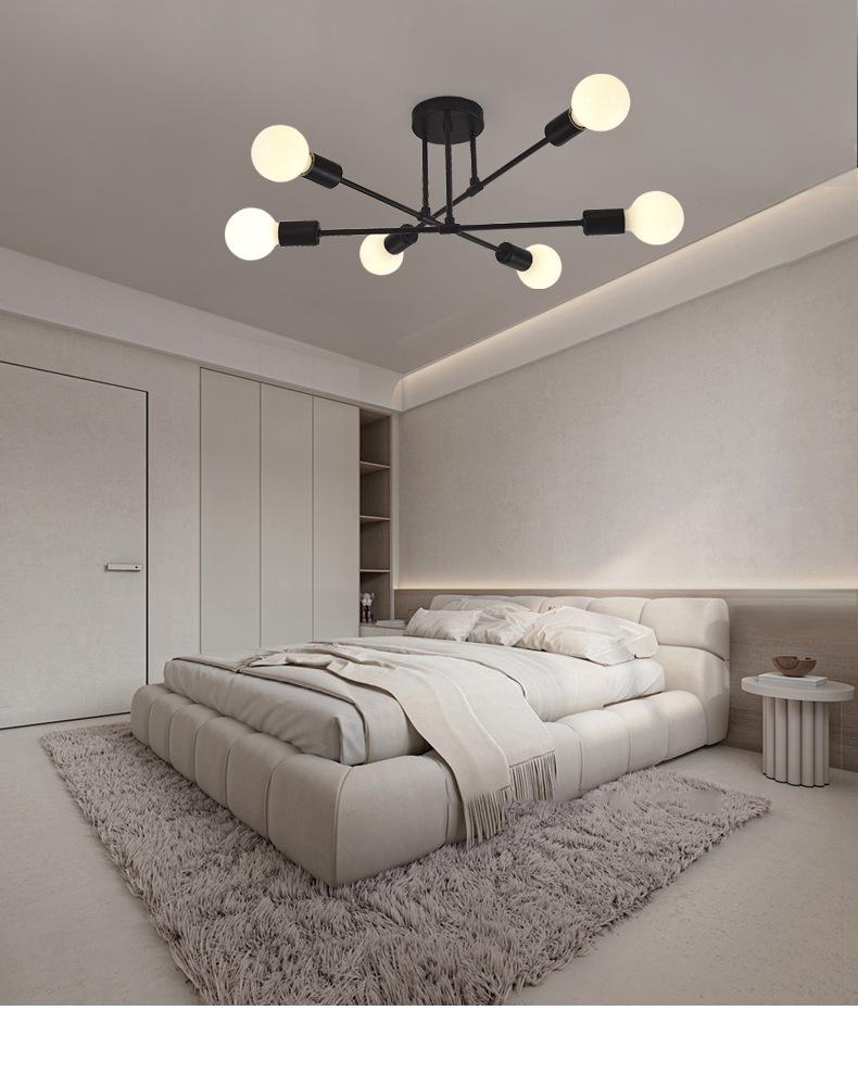 Nordic Magic Ball Multi-Branch Iron Chandelier for Bedroom Ceiling