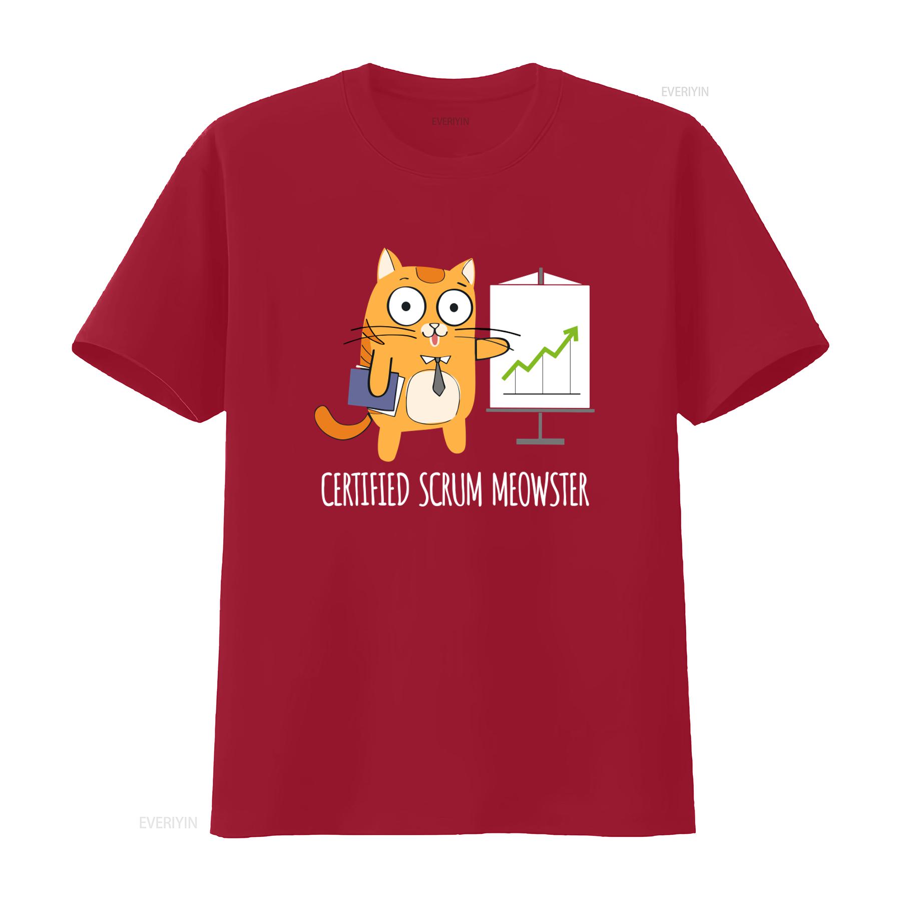 

Funny Certified Scrum Meowster T Shirt Agile Master Cat Design for Geeky Tech Humor Lovers Software Developers Project vintage S