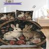 Rabbit Pattern Bedding Quilt Set Quilt Cover Pillowcase Home Decoration Birthday Gift (1 * duvet cover + 2 * pillowcase, without core)