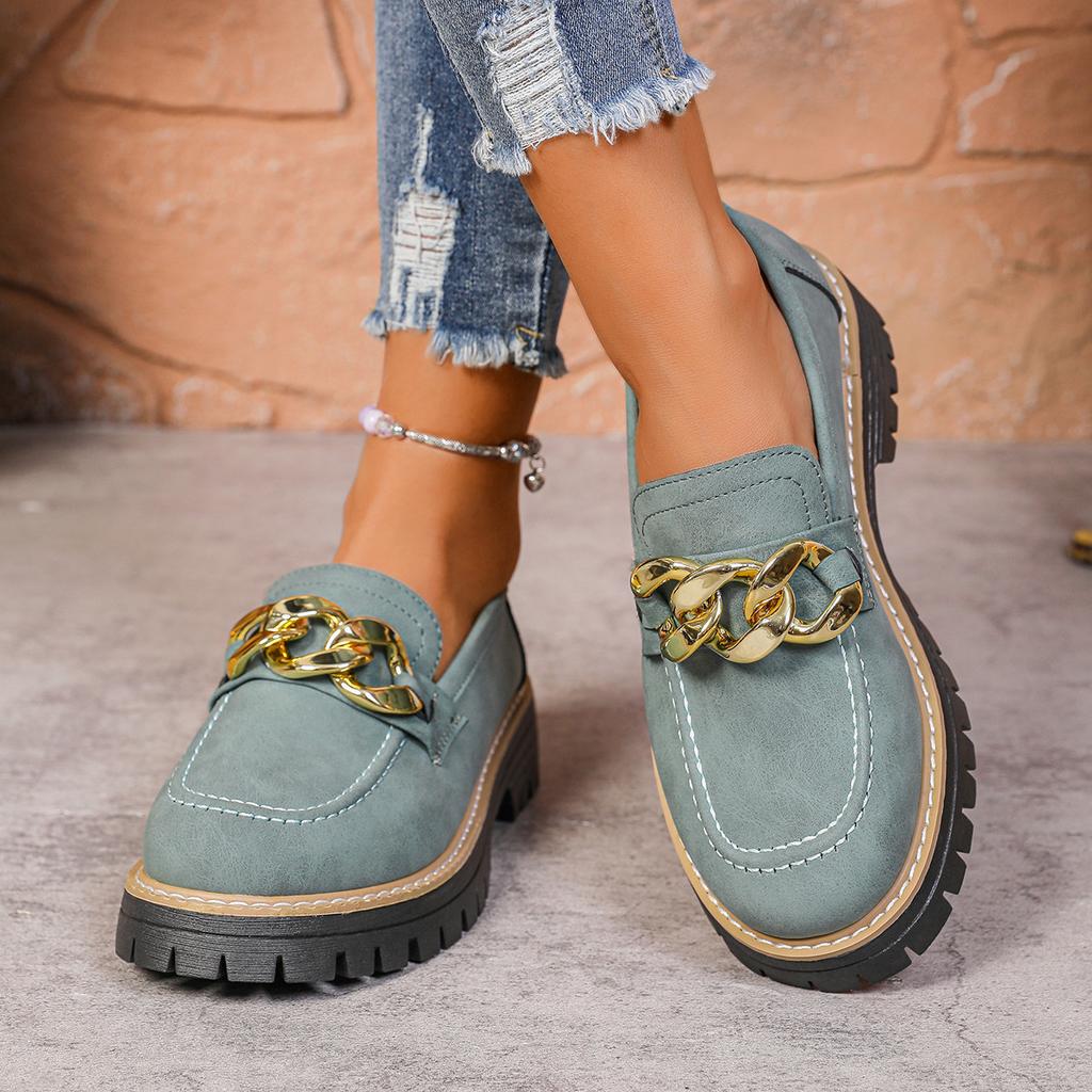 Fashion Hundred Retro Women's Loafers - One Foot Stirrup Thick Bottom Soft Elastic Height Increase Comfortable Popular Not Tired Shoes