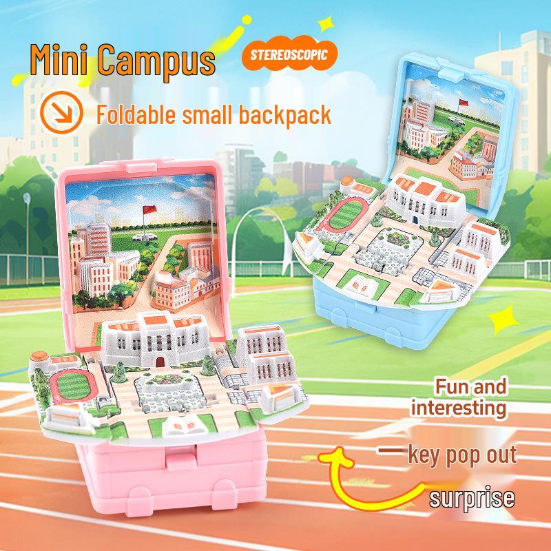 

3D Pop-Up Backpack Campus Keychain Pendant - Creative Toy and Small Gift