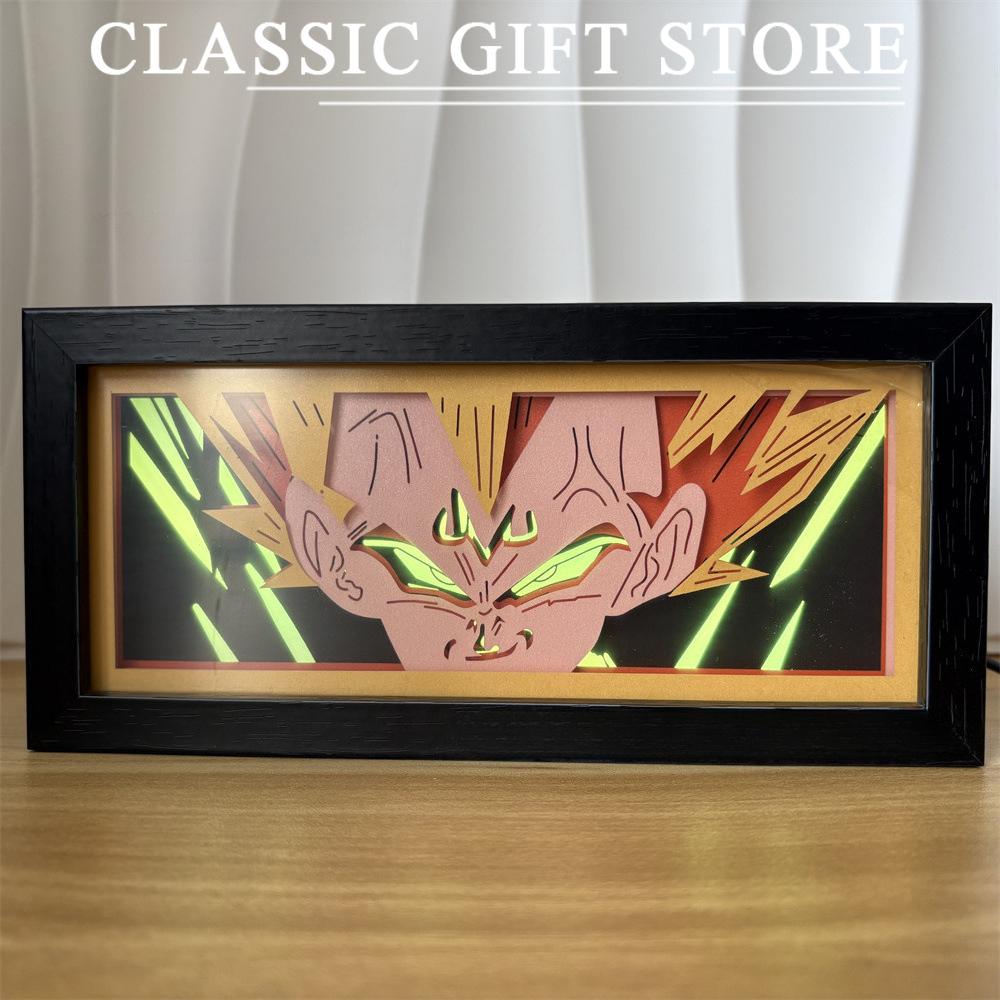 Black Photo Frame Kaneki Ken Cartoon Paper Carving 3D Anime Lamp LED Light Box Action Figure Room Decoration Lamp Christmas Gift