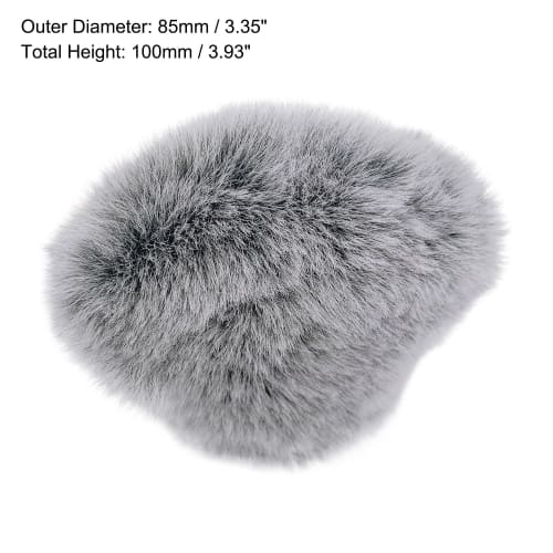 uxcell Mikrofon Fellwindschutzhülle für Mikrofone mit kurzem Haar, Weiß und Schwarz, 1 Stück