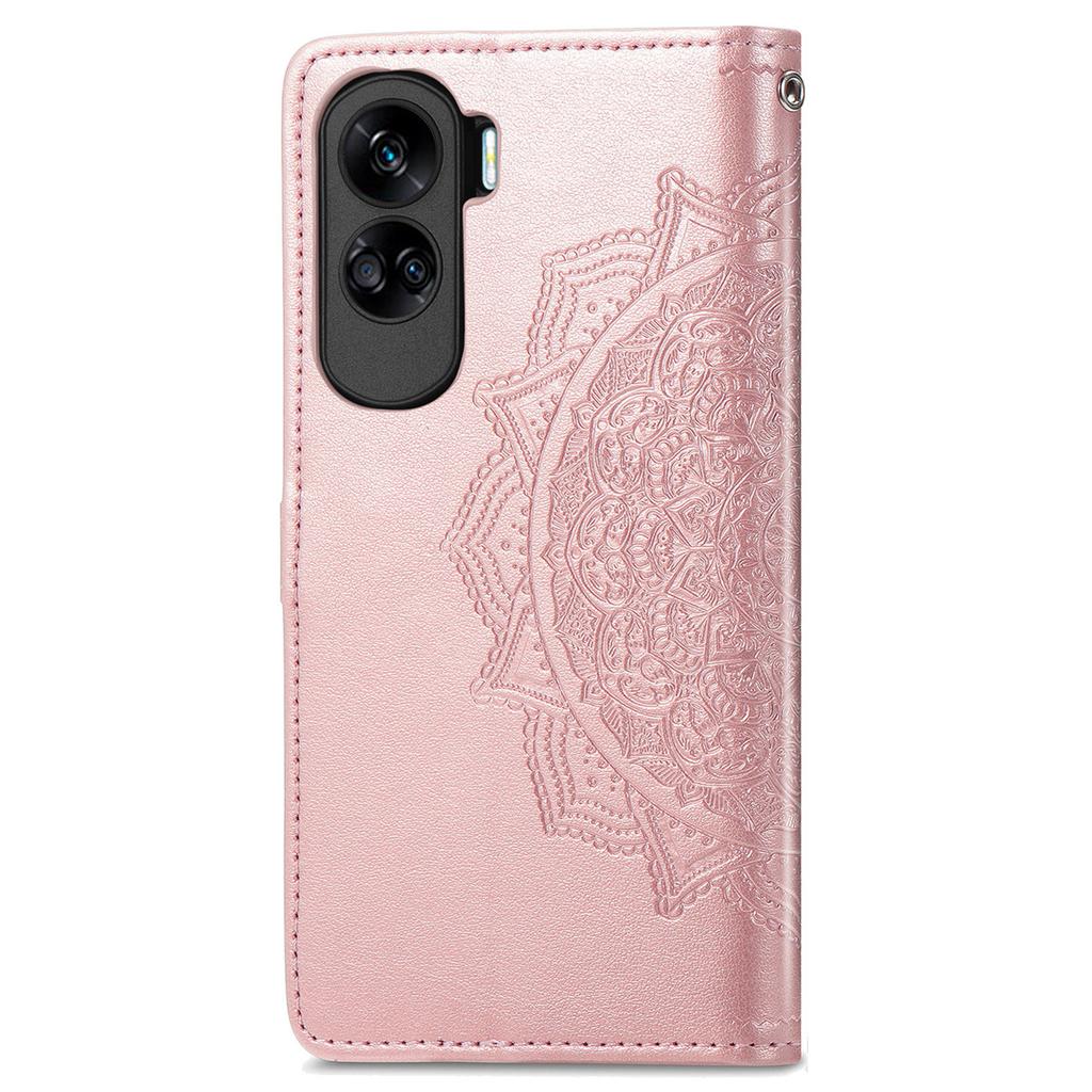 For Honor 90 Lite 5G Case Embossed Mandala Leather Phone Cover Magnetic Flip Wallet